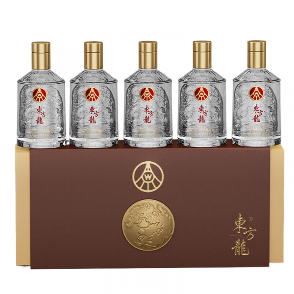 五粮液东方龙龙权在握浓香型白酒52度礼盒装 100ml*5瓶