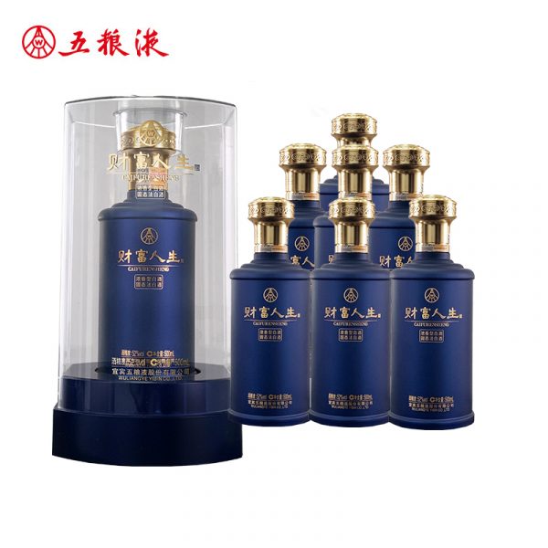 五粮液 财富人生蓝韵 500ml*6瓶 整箱