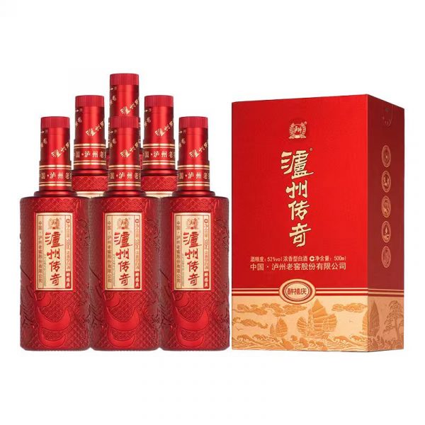 泸州老窖泸州传奇醉禧庆浓香型白酒500ml*6瓶