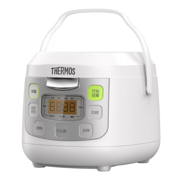 膳魔师（THERMOS）电饭煲电饭锅小型家用迷你小型2-3人电压力锅新款2026无涂层不粘锅不锈钢内胆多功能蒸饭锅电煮锅 白色 2L 【仿古炊火】